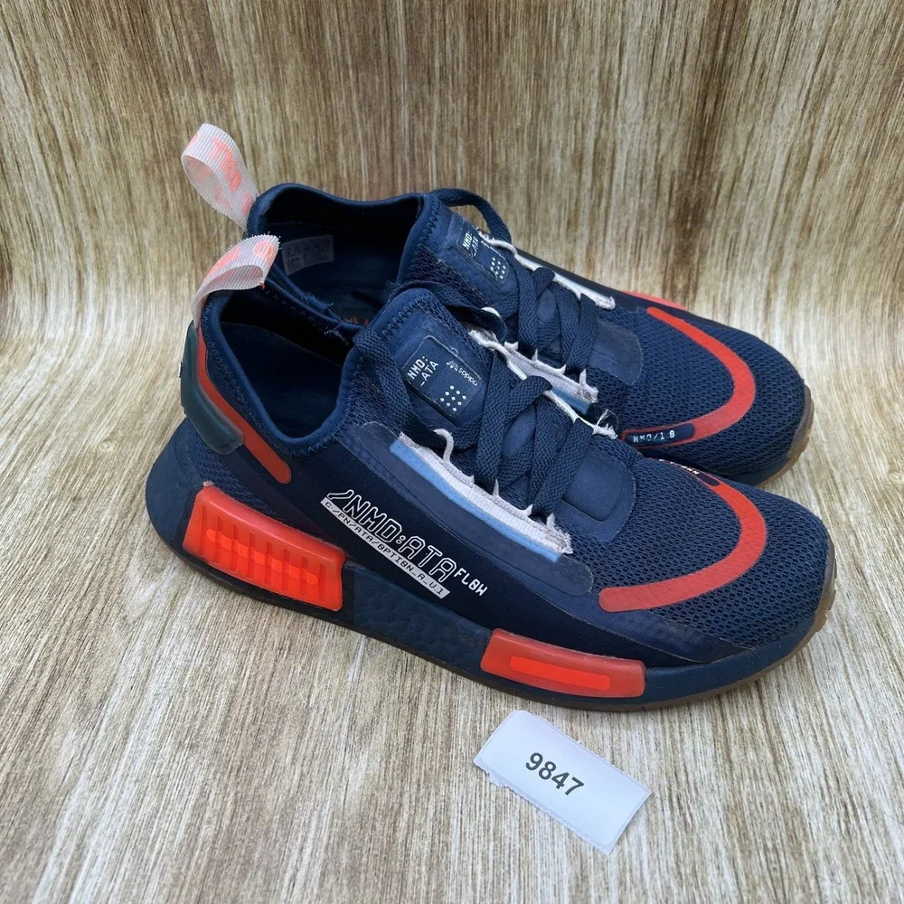 Adidas‎ NMD R1 Spectoo Men's Size 6 Crew Navy Solar Red Boost Sneakers GZ9262